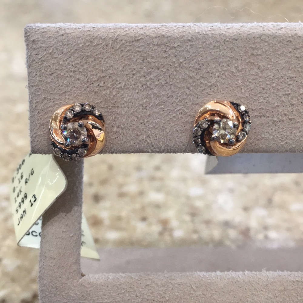 LeVian Chocolate Diamond Round Earrings